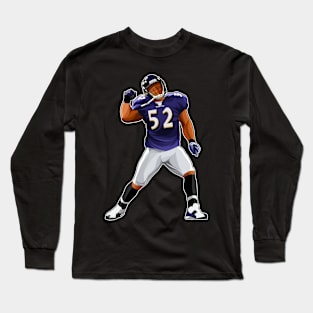 Ray Lewis #52 Punch in the Air Long Sleeve T-Shirt